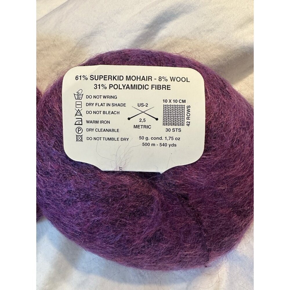 Karabella Yarn Lace Mohair Mulberry Purple 50g 540y